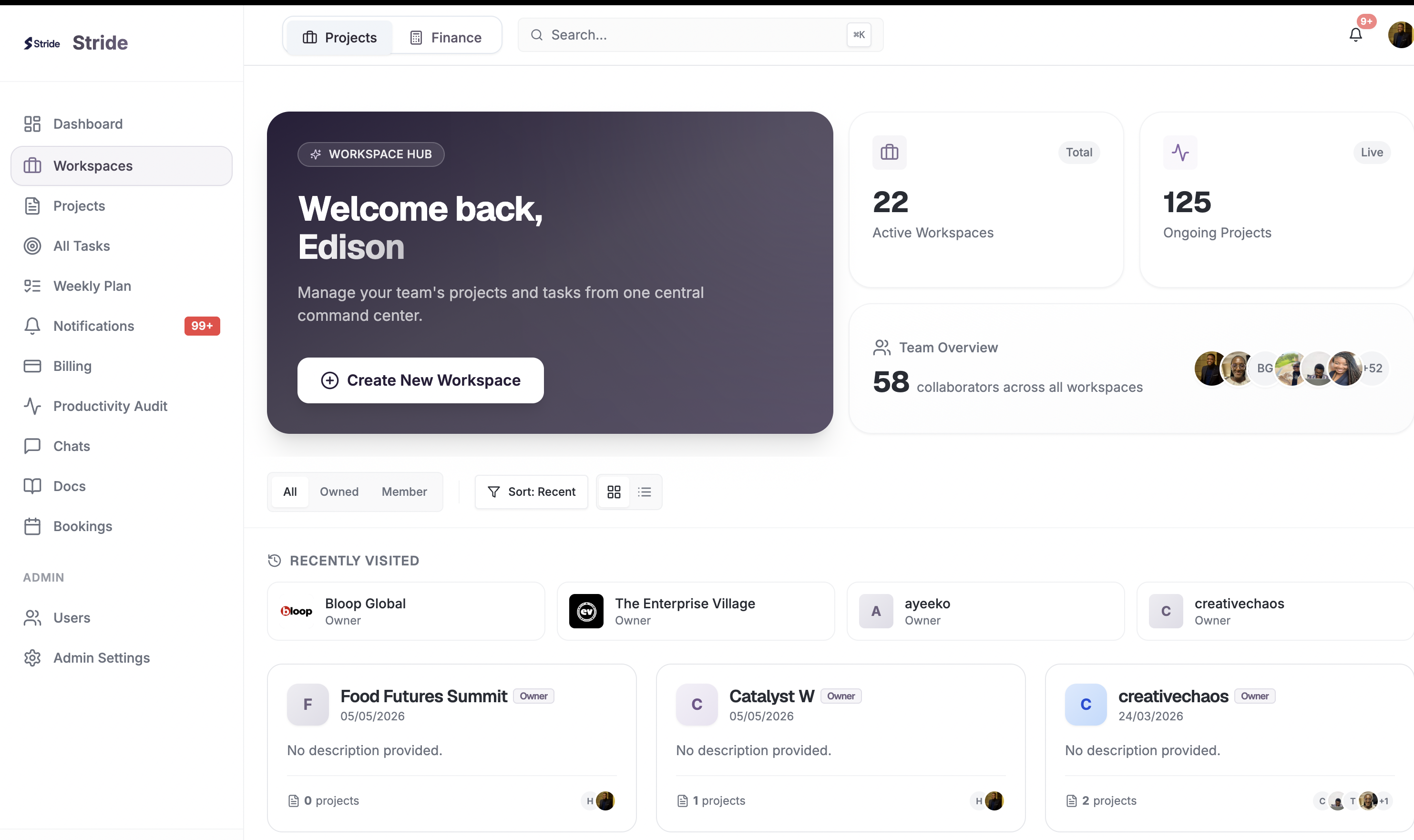 Stride Workspaces